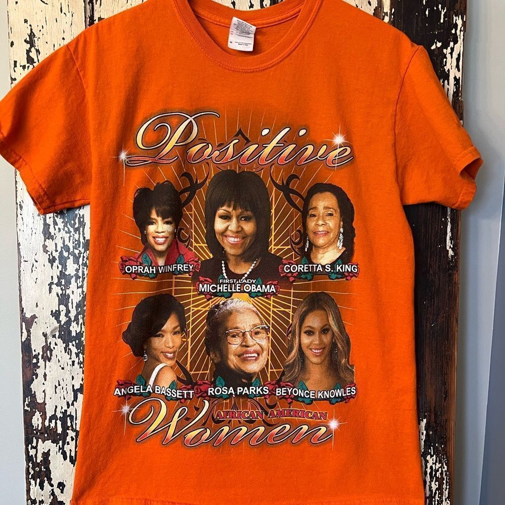 Positive African American women T-shirt. Size M. Oprah, Michelle Obama, Rosa M